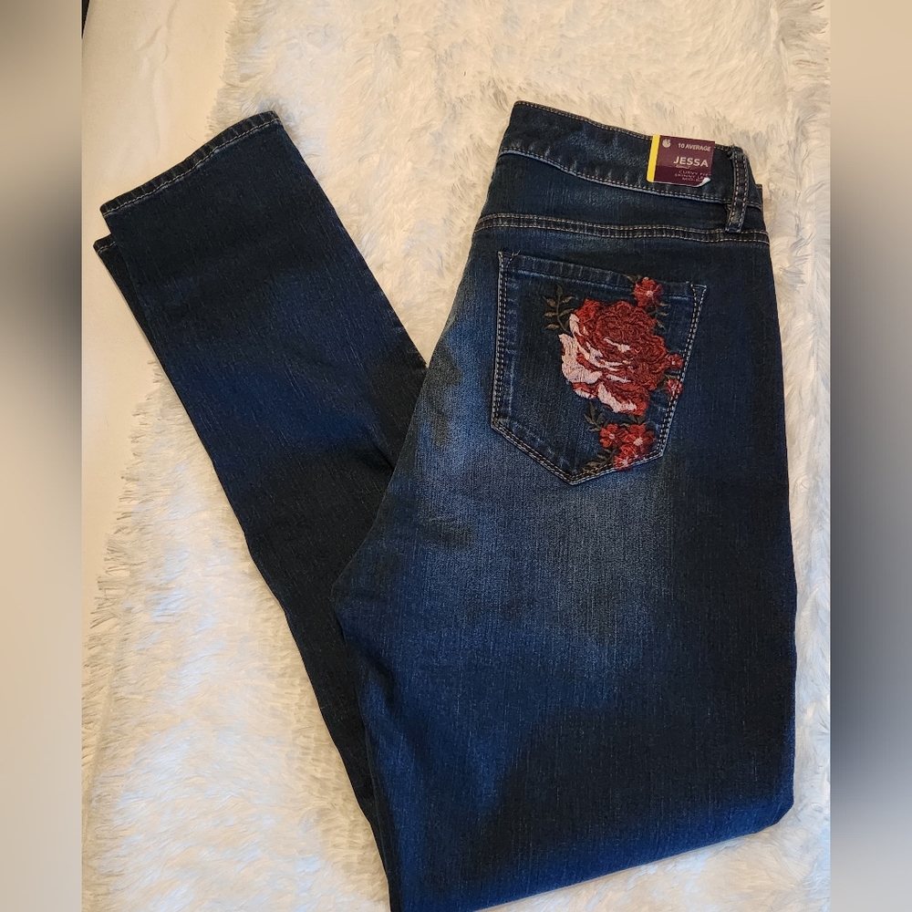 NWT Gloria Vanderbilt Delancey Jessa Rose Bouquet Mid-Rise Skinny Jean Sz 10 - Picture 5 of 6